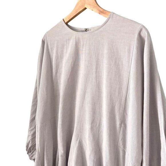 Aura A line Striped Long Sleeve Pleated Mini Dress in Size Small - Picture 6 of 11